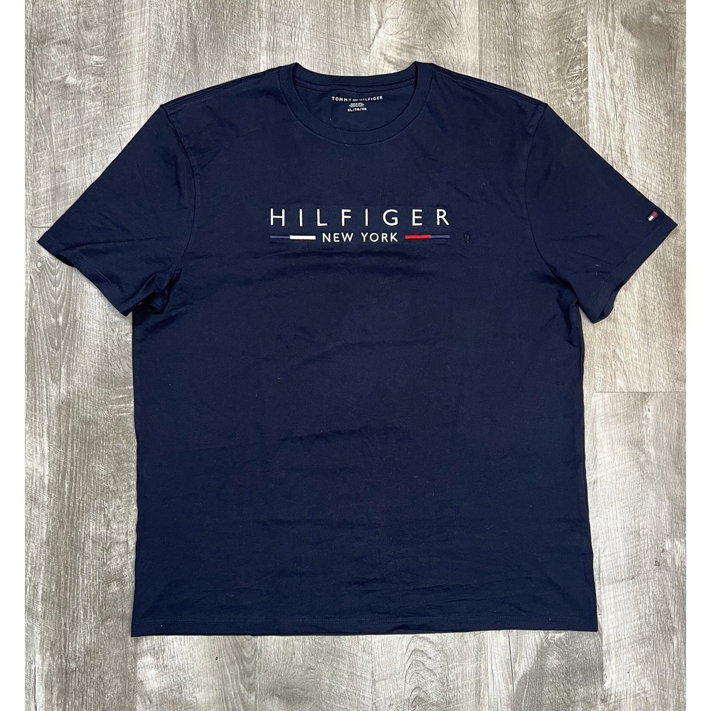 Embroidered Tommy Logo T-Shirt Men's Size XL 100% Cotton